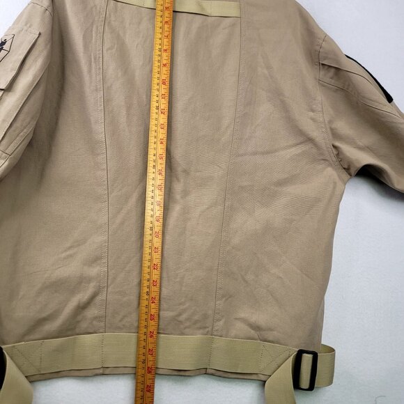 Mens Kahki 2XL Military Tactical Utility Jacket Gorpcore Multiple Pockets Straps - Picture 16 of 16